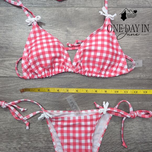 CharmLeaks Adjustable Triangle Tie Side Cheeky Bikini Swimsuit Size S - Picture 3 of 5